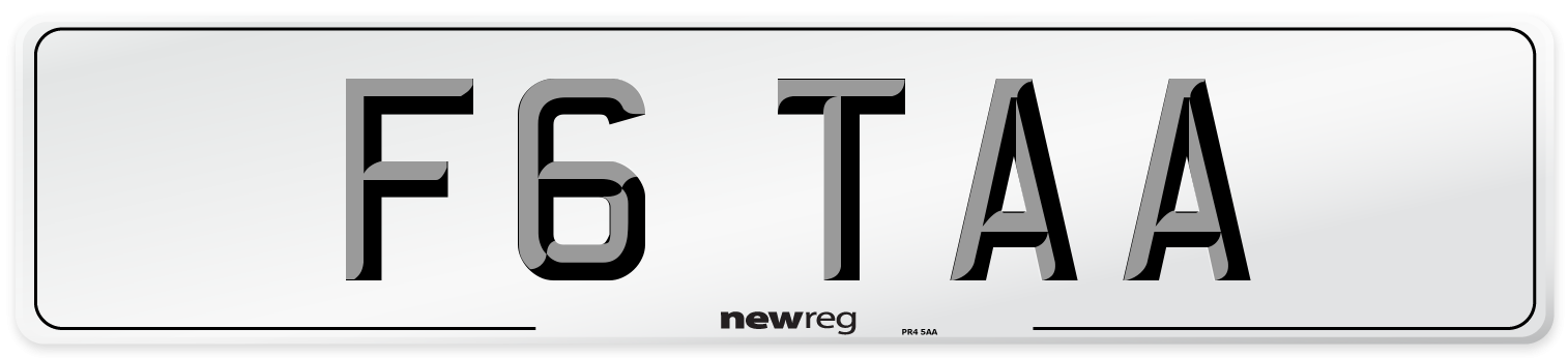 F6 TAA Number Plate from New Reg